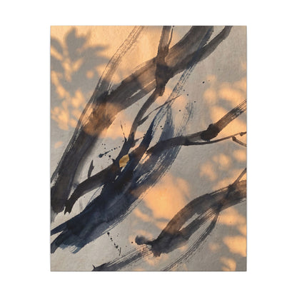 Datsuzoku Ink Brushstroke Canvas Art - Dark Japandi Shadow Zen