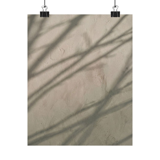 Winter Shadow Play Japanese Pattern Wall Art Print | Warm Decor