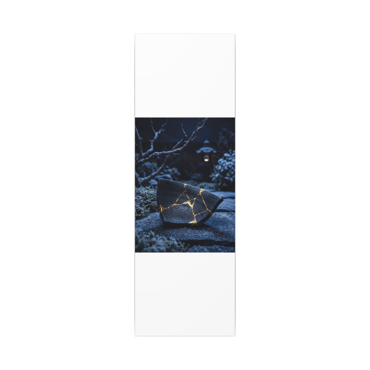 Moonlit Garden Winter Canvas Art | Kintsugi Artful Design