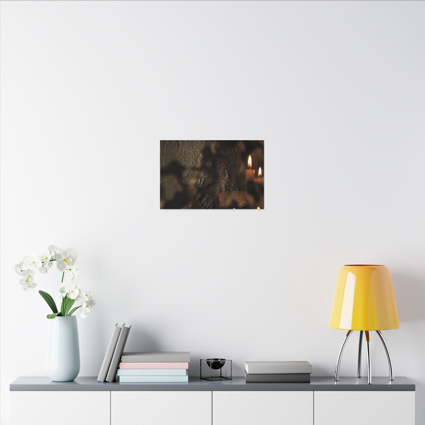 Shadow Play Dark Texture Canvas Art | Moody Dark Japandi Art