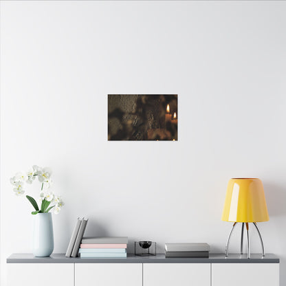 Shadow Play Dark Texture Canvas Art | Moody Dark Japandi Art