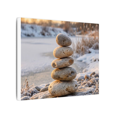 Ma River Stones Canvas Art - Japandi Japanese Pattern