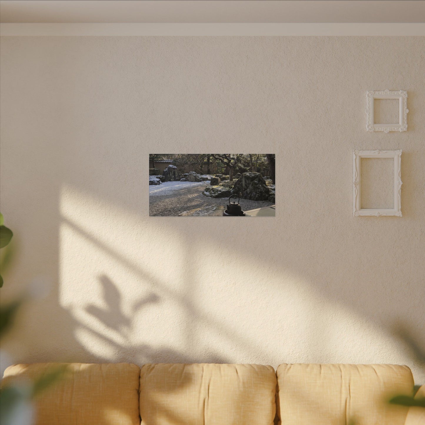 Winter Tea Ceremony Karesansui Canvas Art | Serene Decor