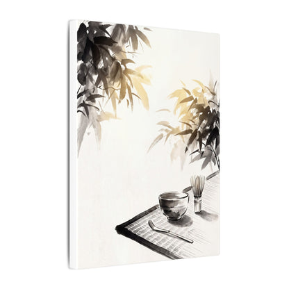 Tea Ceremony Sumi E Canvas Art | Serene Zen Art