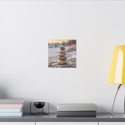 Ma River Stones Canvas Art - Japandi Japanese Pattern