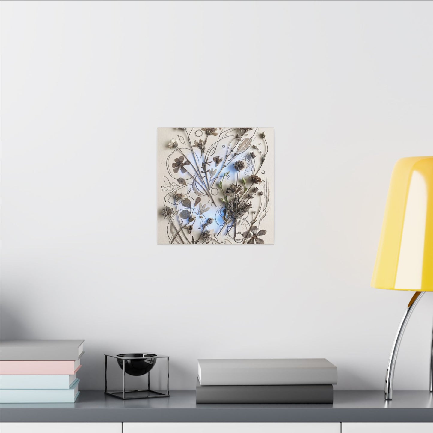 Dried Flowers Minimal Line Canvas Art | Elegant Japandi Art