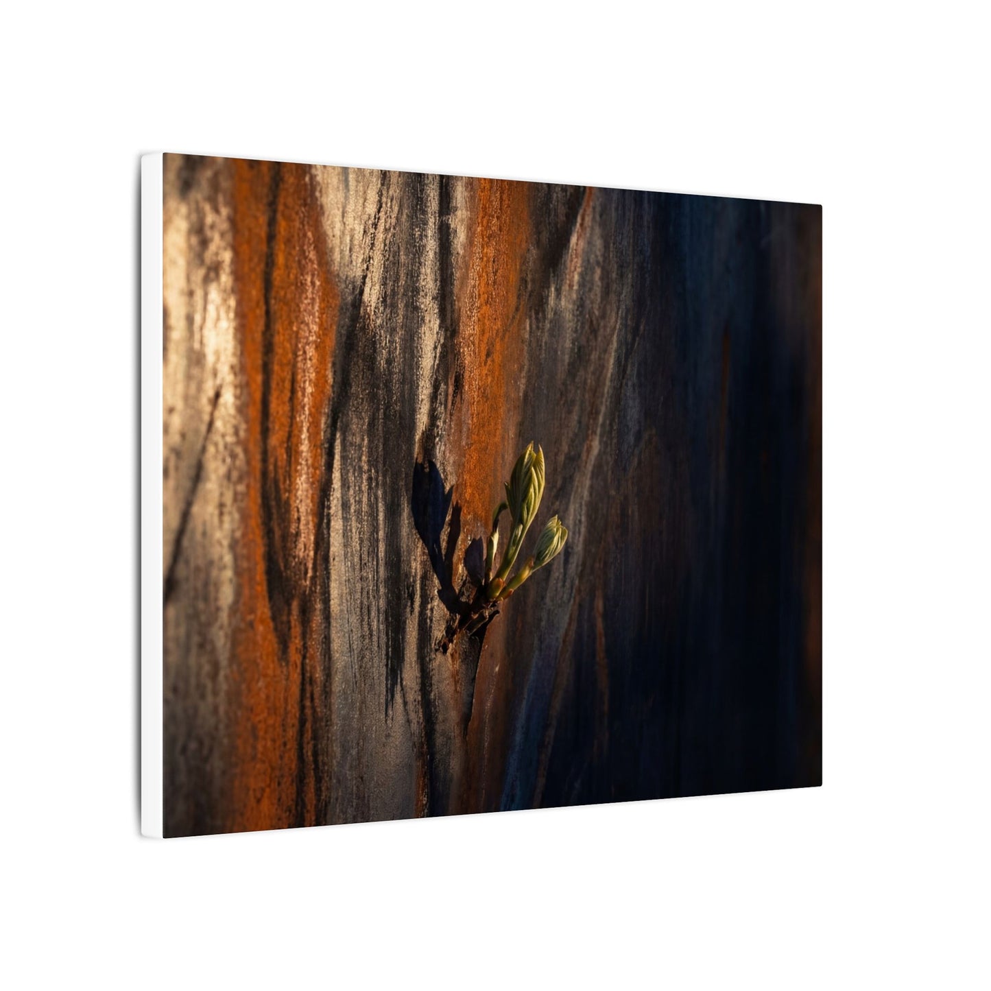 Rust Patina Charcoal Ink Canvas Art | Moody Dark Japandi Art
