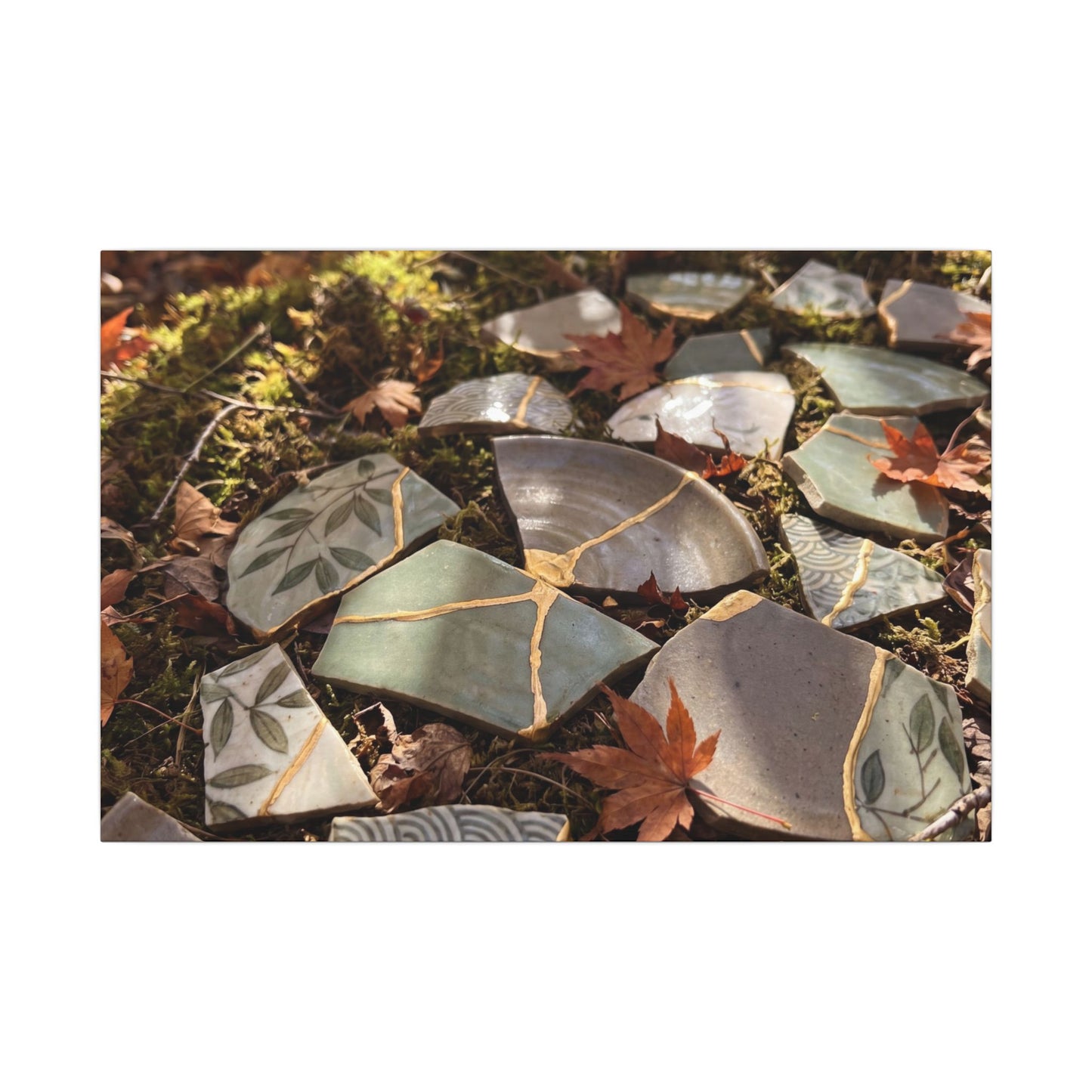 Broken Pottery Japanese Pattern Canvas Art | Elegant Japandi Art