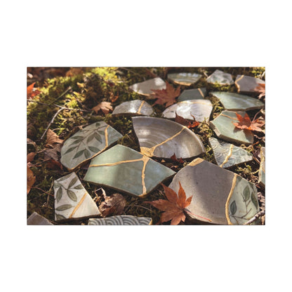 Broken Pottery Japanese Pattern Canvas Art | Elegant Japandi Art