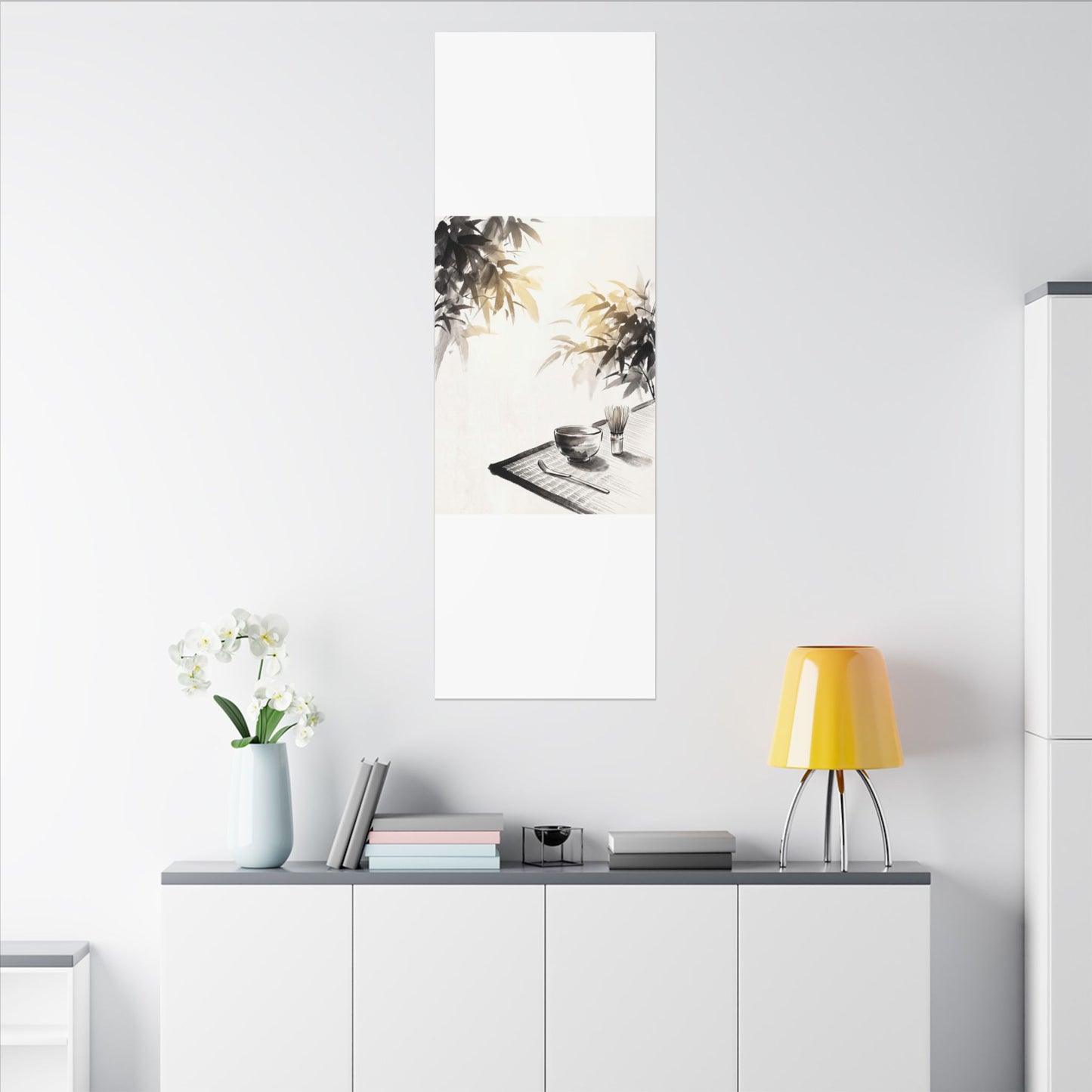 Tea Ceremony Sumi E Canvas Art | Serene Zen Art