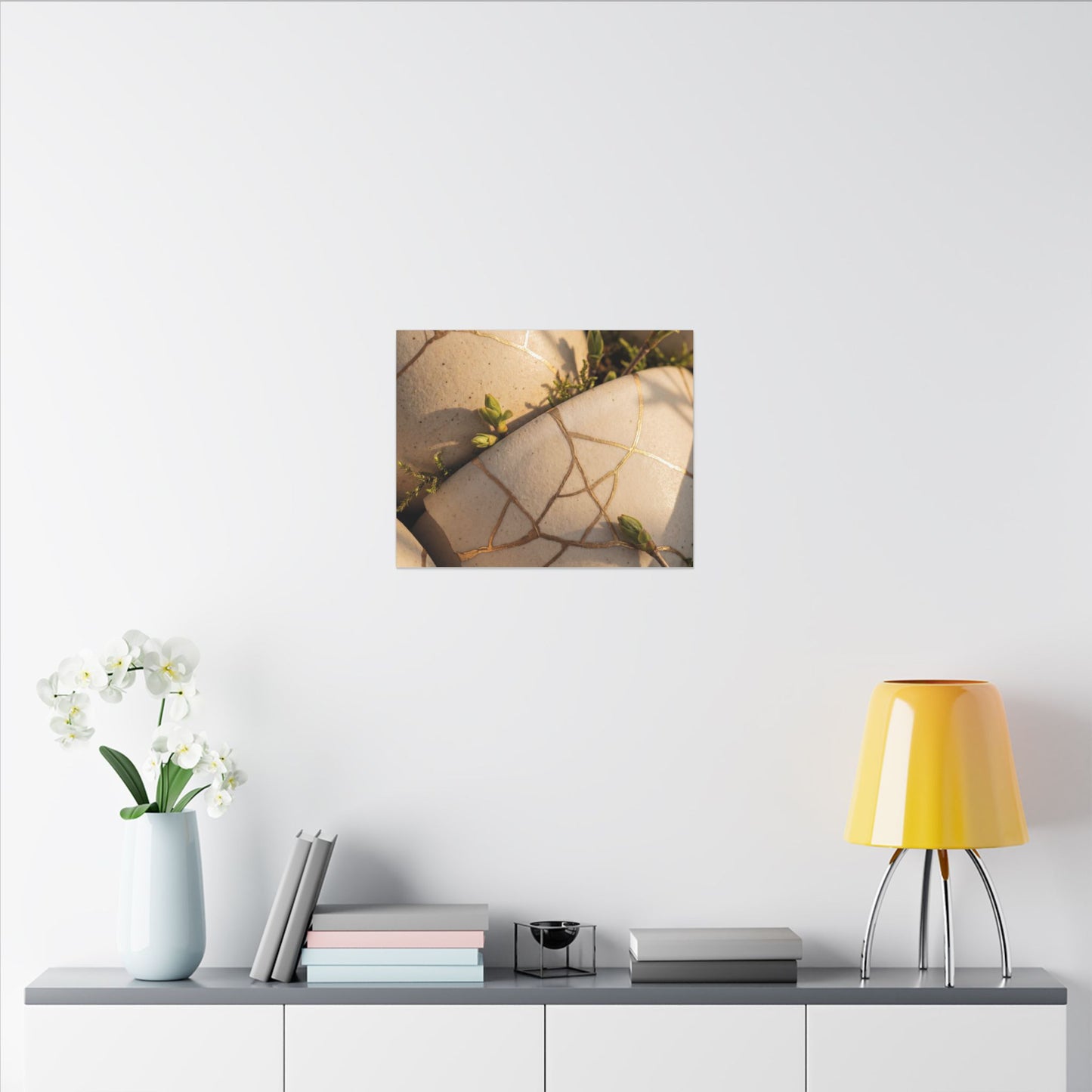Spring Broken Pottery Gold Vein Canvas Art | Beautiful Decor