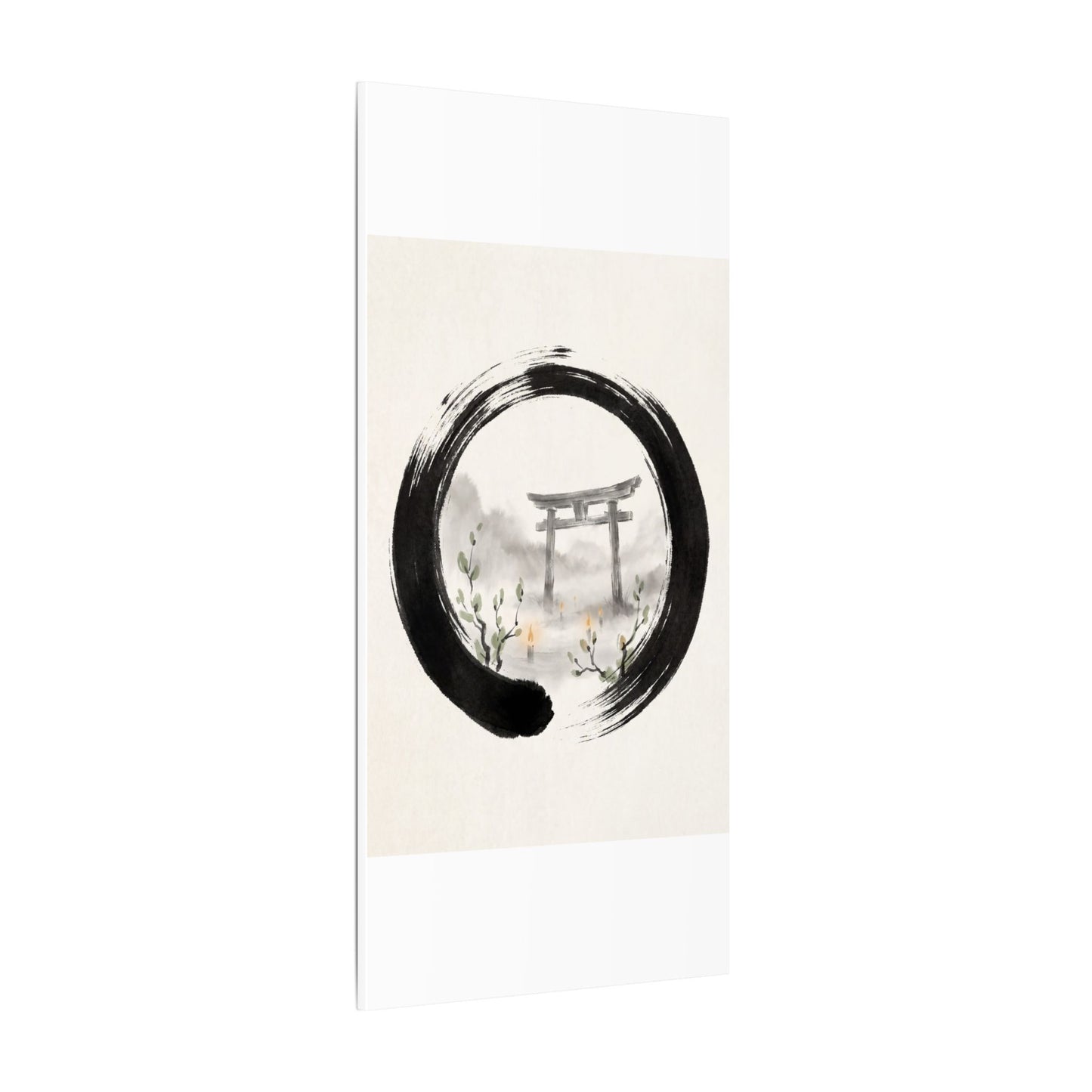 Spring Torii Gate Enso Canvas Art | Tranquil Decor