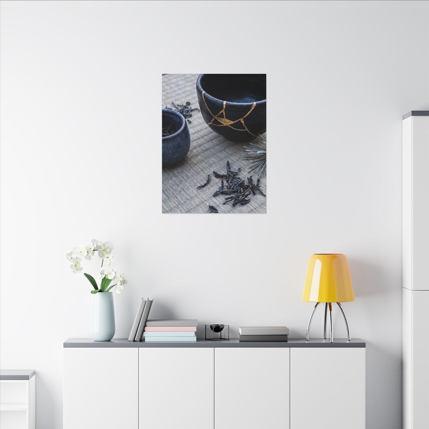 Kintsugi Tea Ceremony in Overcast | Gold Vein Canvas Art