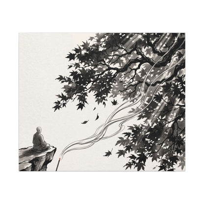 Serene Incense Smoke Canvas Art - Ukiyo E Inspired Zen