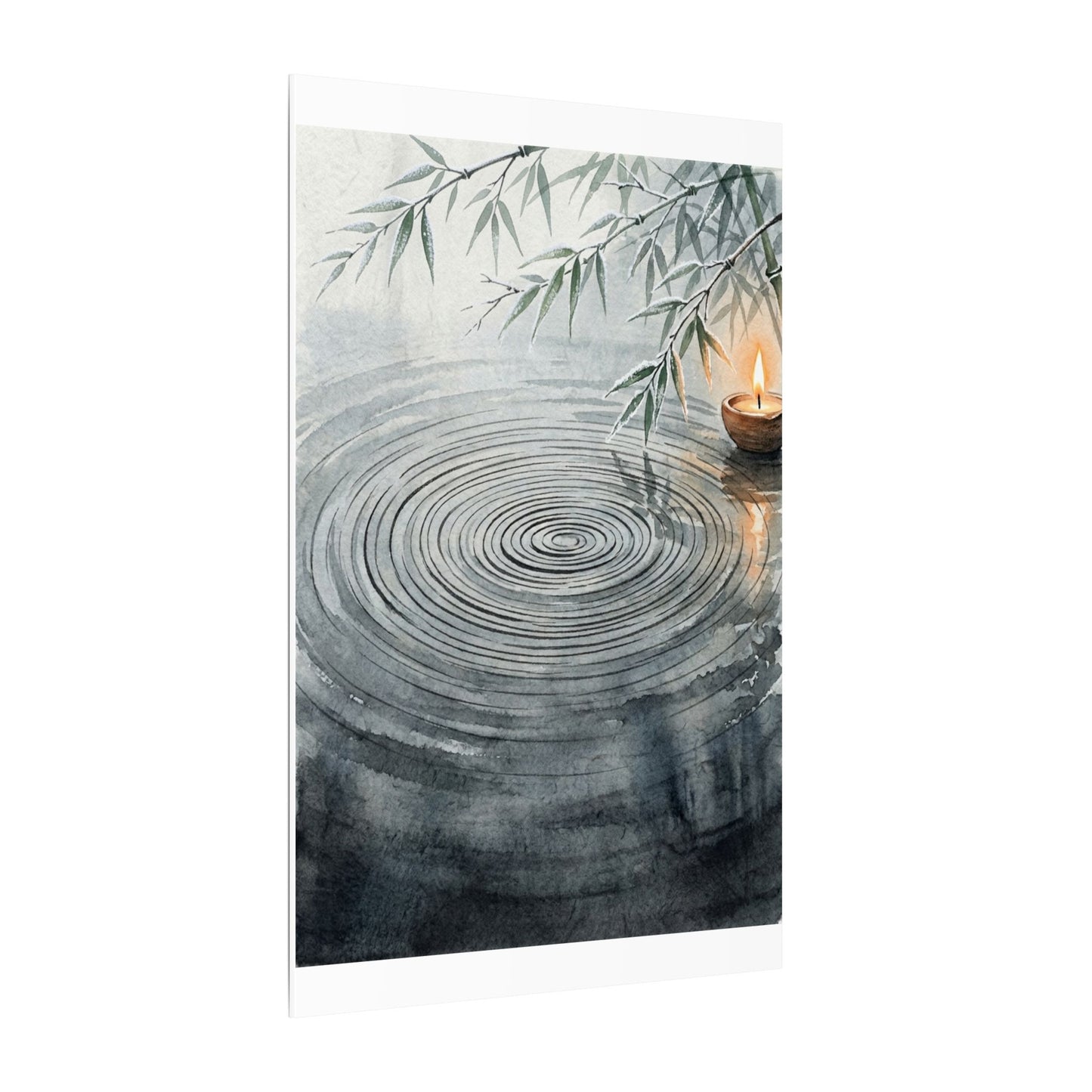 Water Ripple Sumi E Canvas Art | Calm Zen Art