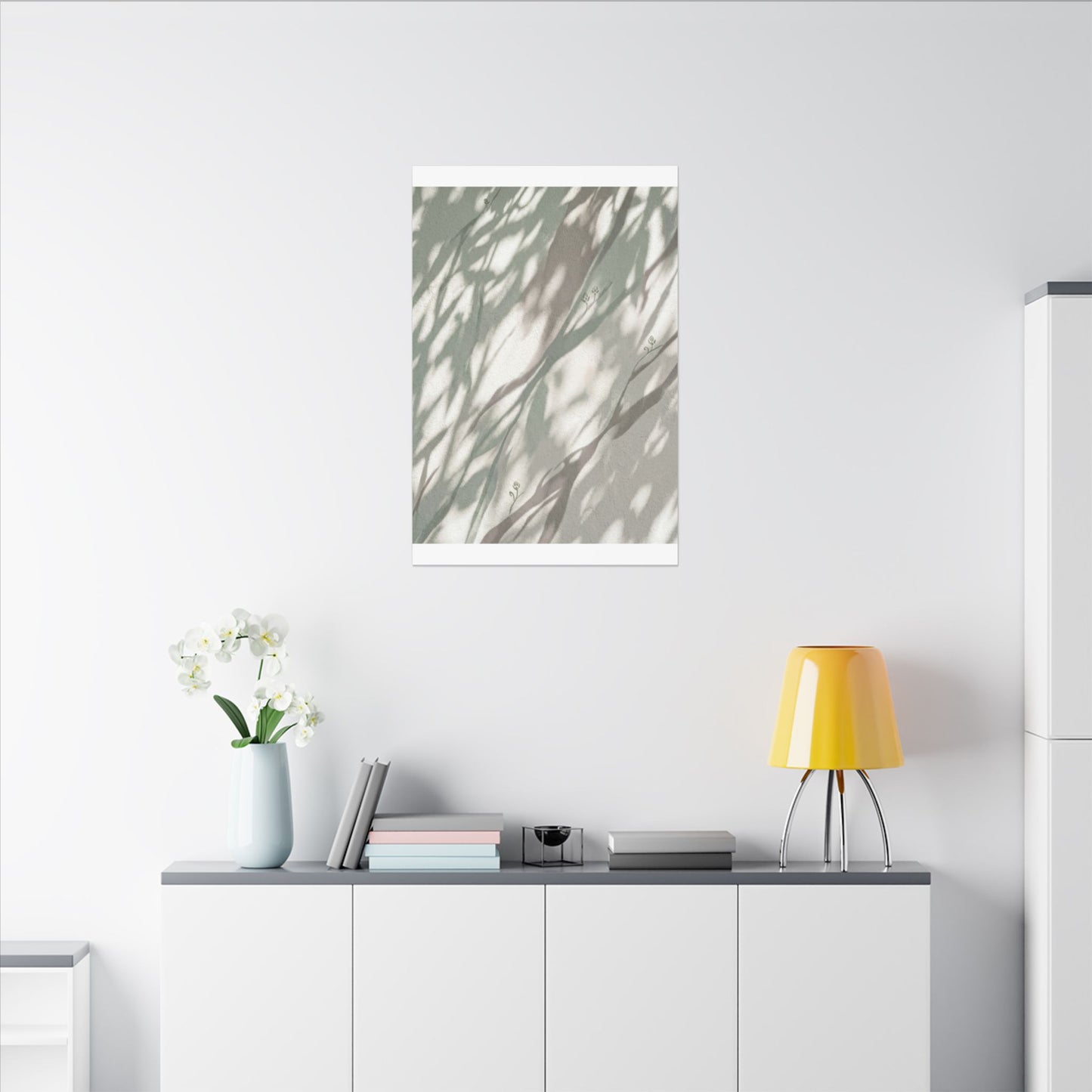 Japandi Shadow Play in Dappled | Japanese Pattern Canvas Art