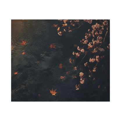 Golden Hour Cherry Blossom Canvas Art - Dark Japandi Kanso
