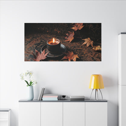 Dark Japandi Rust Patina in Candlelight | Shadow Zen Canvas Art