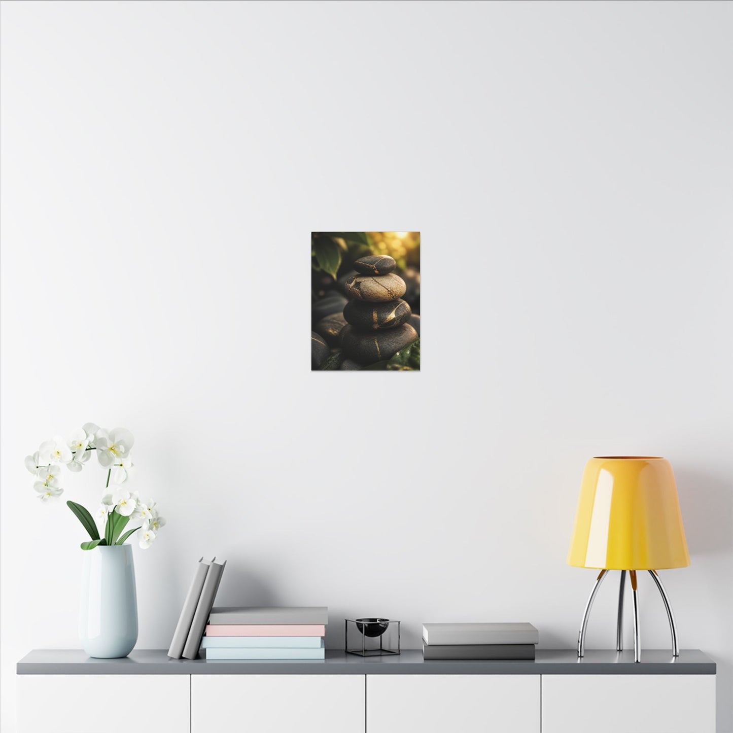 Summer River Stones Broken Beauty Canvas Art | Healing Decor