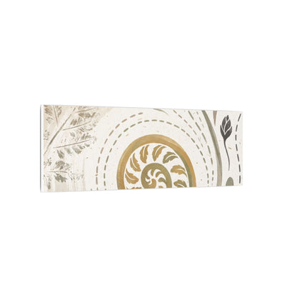 Japandi Fern Unfurling in Golden Hour | Japanese Pattern Canvas Art