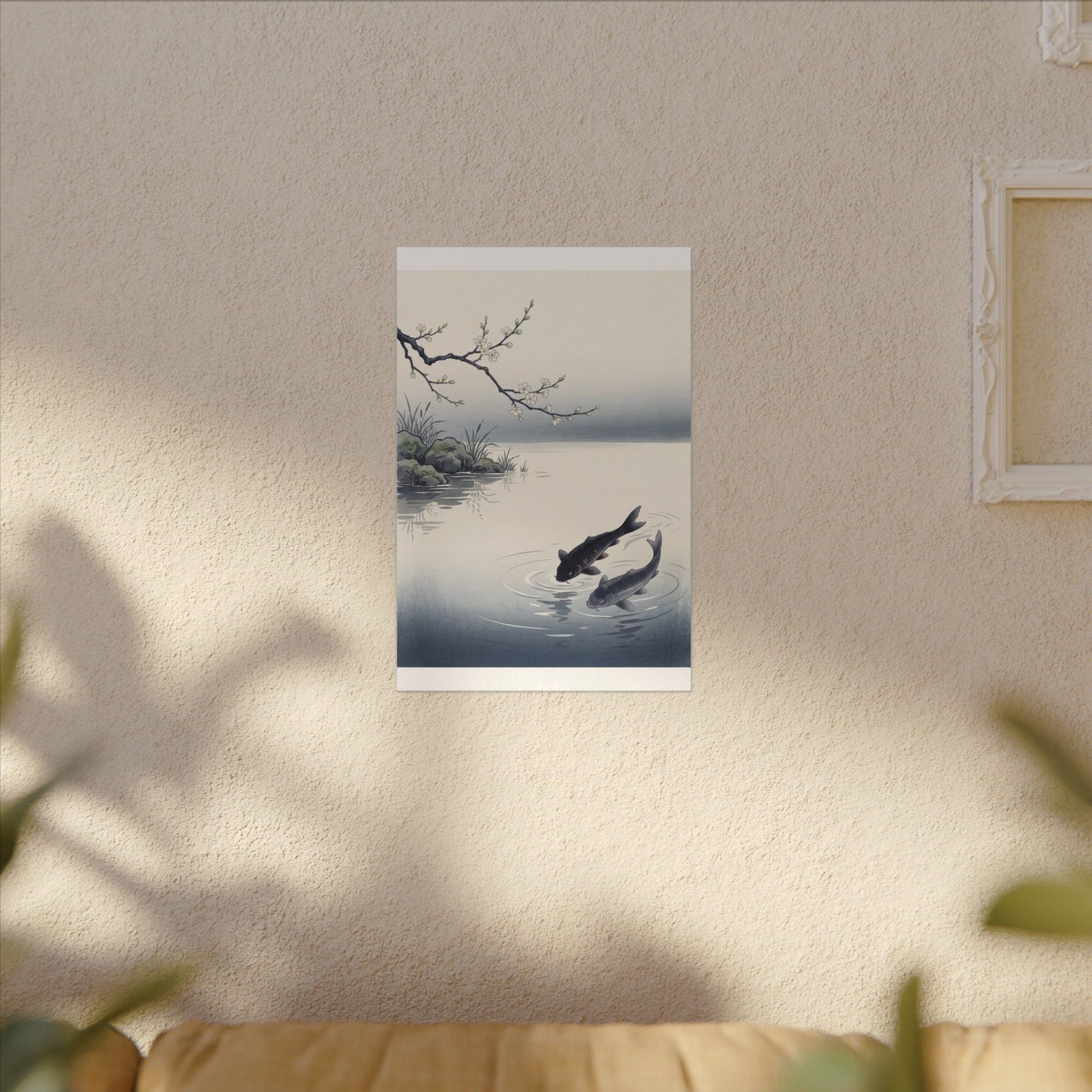 Ma Koi Pond Canvas Art - Zen Ukiyo E Inspired