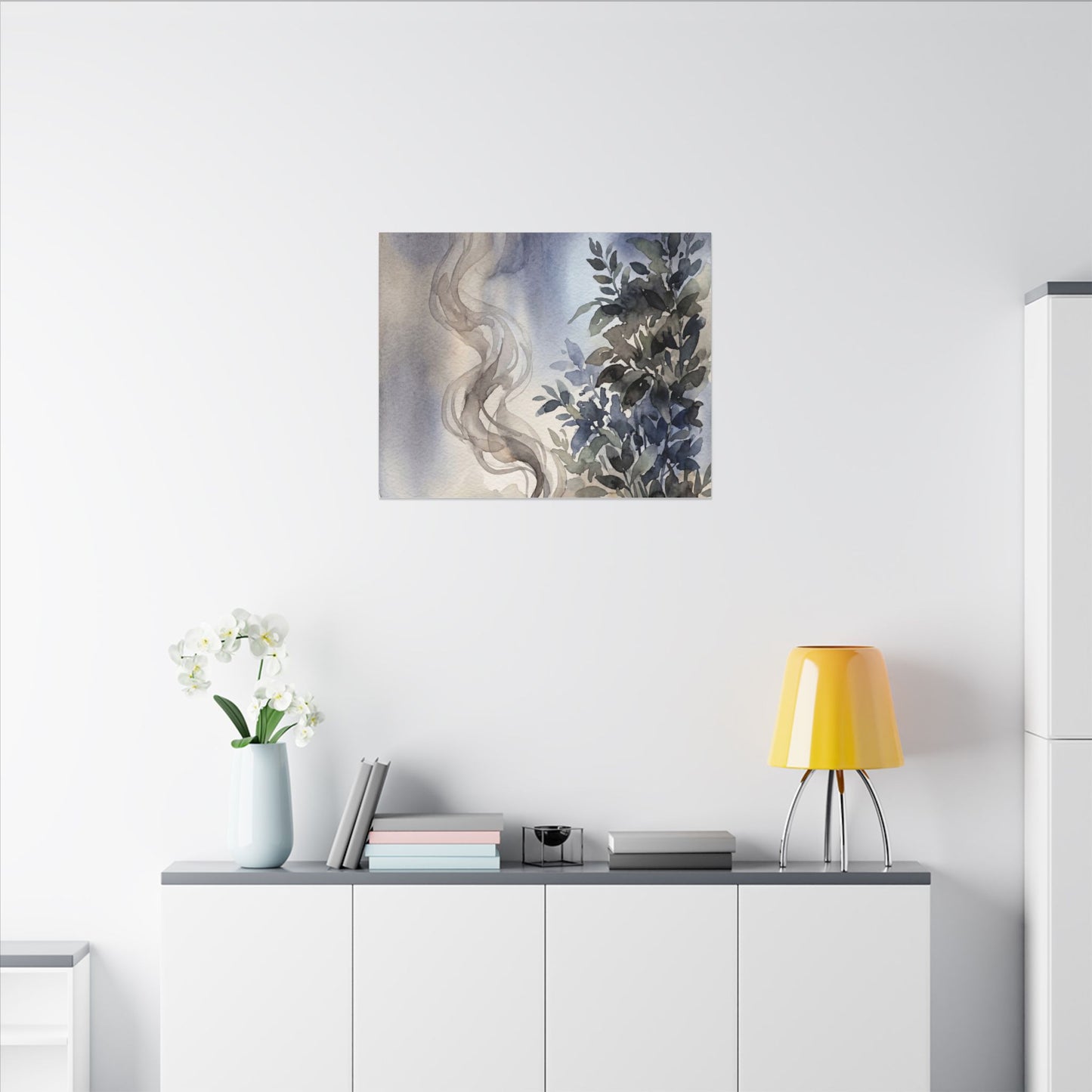 Incense Smoke Summer Canvas Art | Japandi Cozy Design