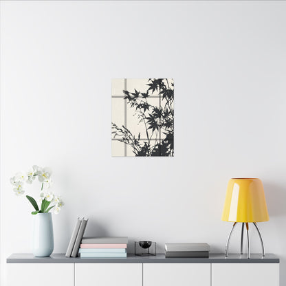 Shoji Screen Canvas Art | Summer Japandi Minimal Line Art