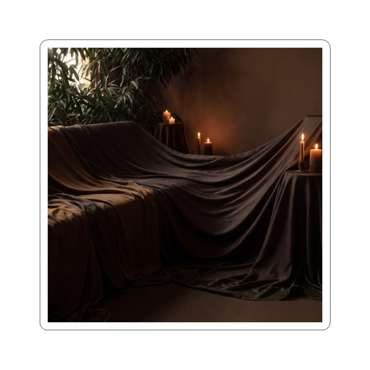 Ma Silk Drape Sticker - Dark Japandi Shadow Zen
