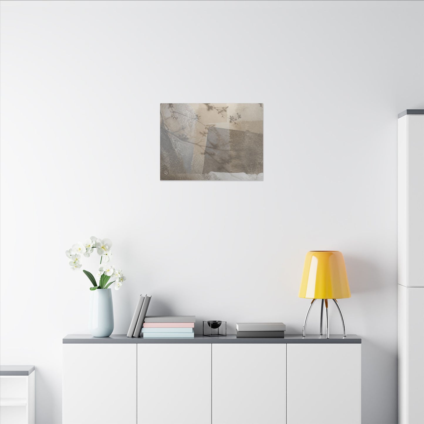 Neutral Shadow Play Canvas Art - Texture Japandi