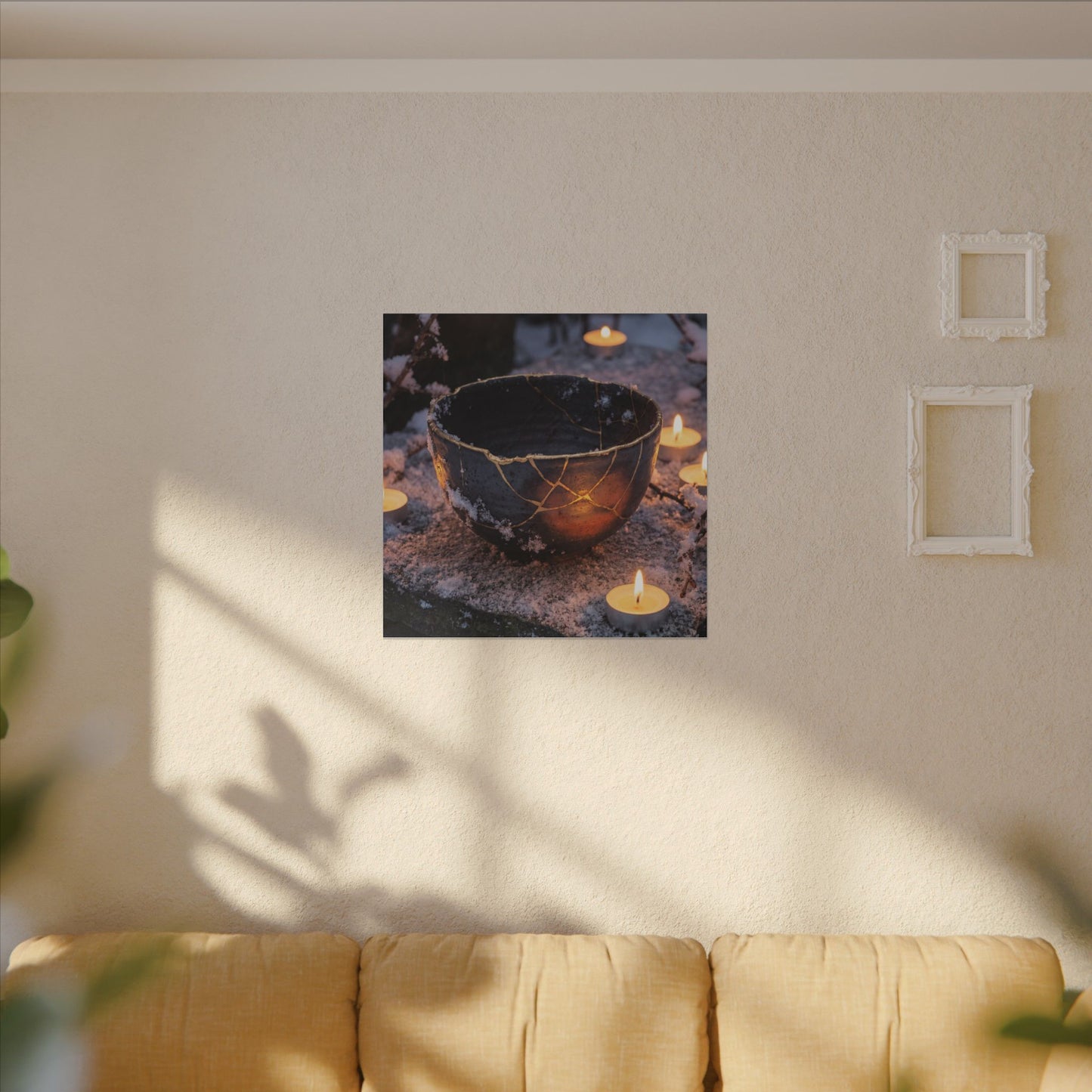 Ceramic Bowl Gold Repair Canvas Art | Beautiful Kintsugi Art