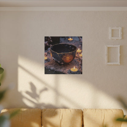 Ceramic Bowl Gold Repair Canvas Art | Beautiful Kintsugi Art