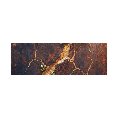 Rust Patina Spring Canvas Art | Kintsugi Resilient Design