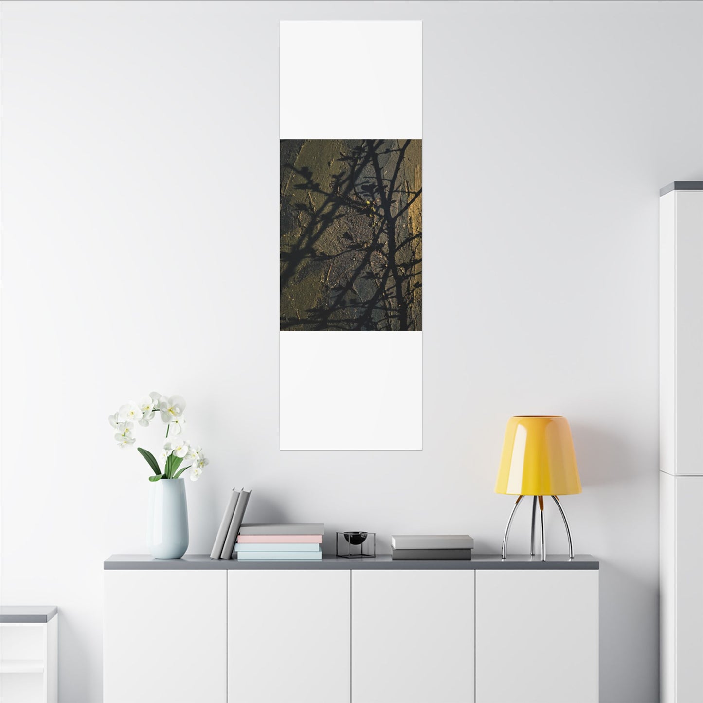 Kanso Shadow Play Canvas Art - Dark Japandi Dark Texture