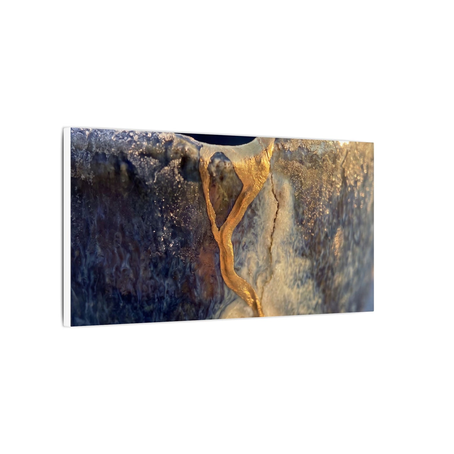 Winter Ceramic Bowl Gold Vein Canvas Art | Healing Decor