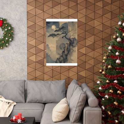 Ma Pine Tree Wall Art Print - Japandi Japanese Pattern