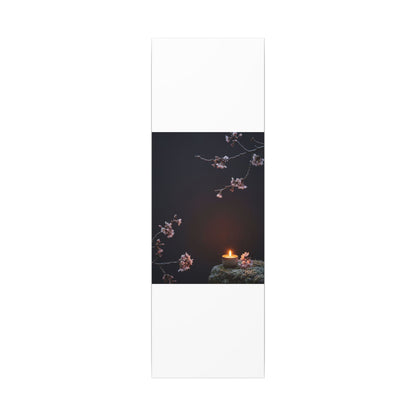 Dark Japandi Cherry Blossom in Candlelight | Moody Minimal Canvas Art