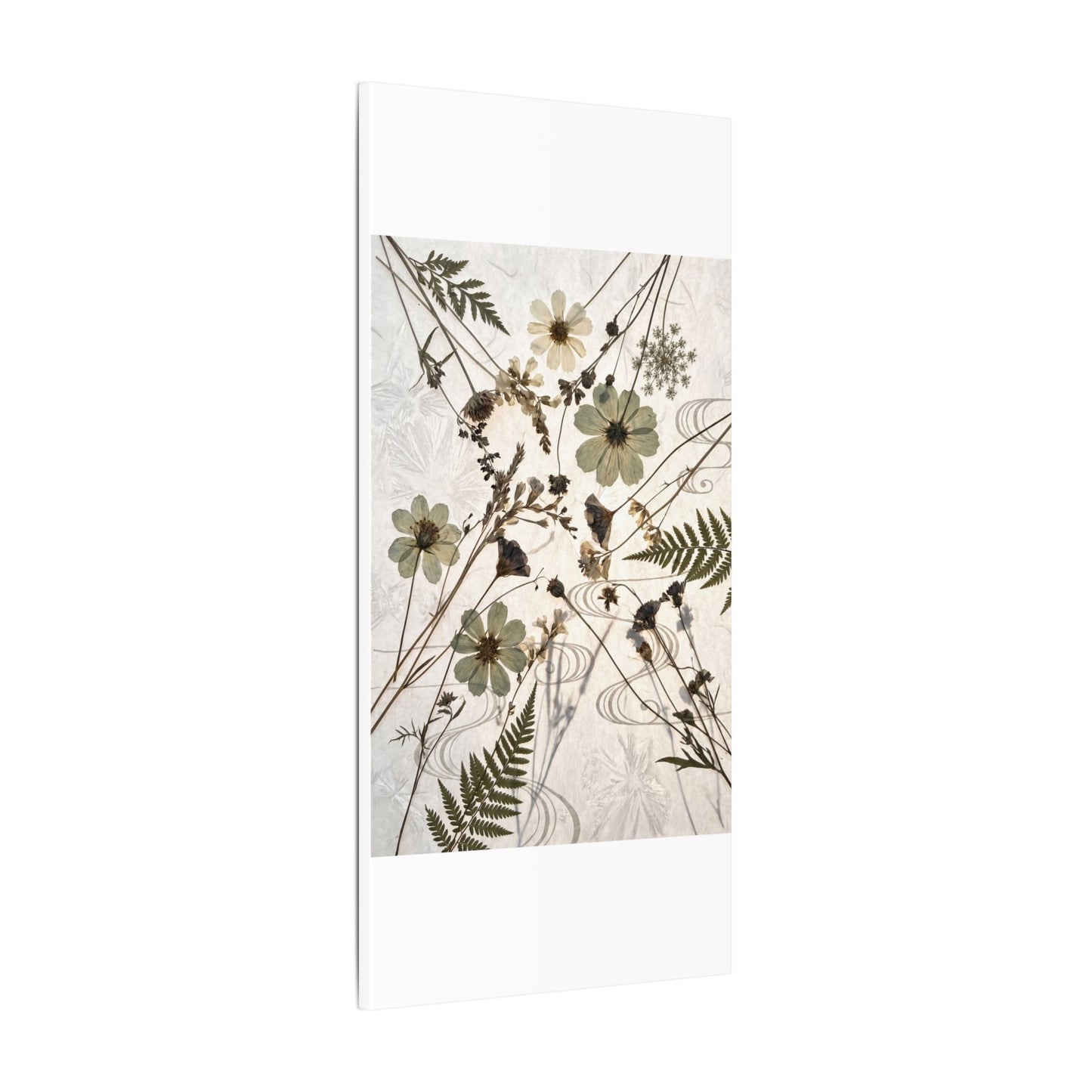 Japandi Dried Flowers in Golden Hour | Japanese Pattern Canvas Art