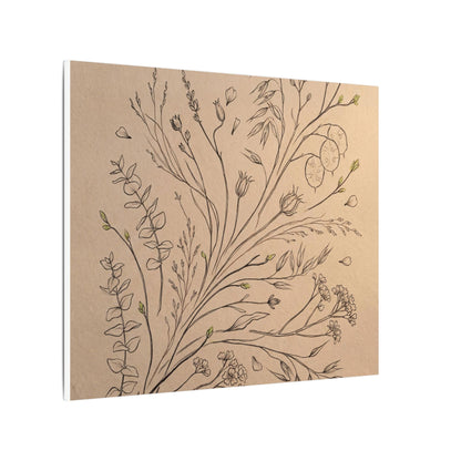 Dried Flowers Canvas Art | Spring Japandi Minimal Line Art