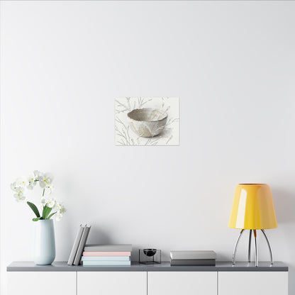 Neutral Ceramic Bowl Canvas Art - Minimal Line Japandi