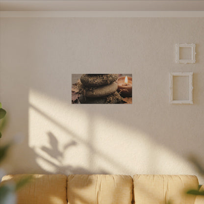 River Stones Canvas Art | Autumn Japandi Texture Art