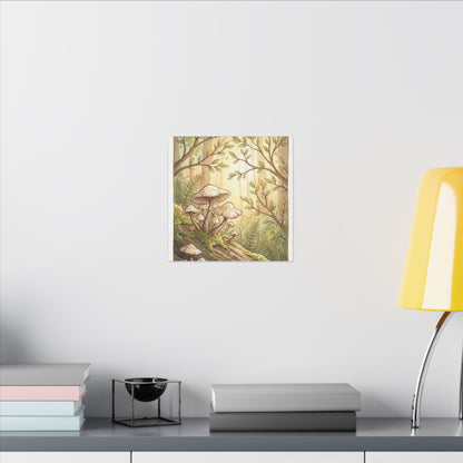 Spring Wild Mushrooms Mushroom Illustration Canvas Art | Cozy Decor