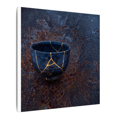 Rust Patina Winter Canvas Art | Kintsugi Healing Design