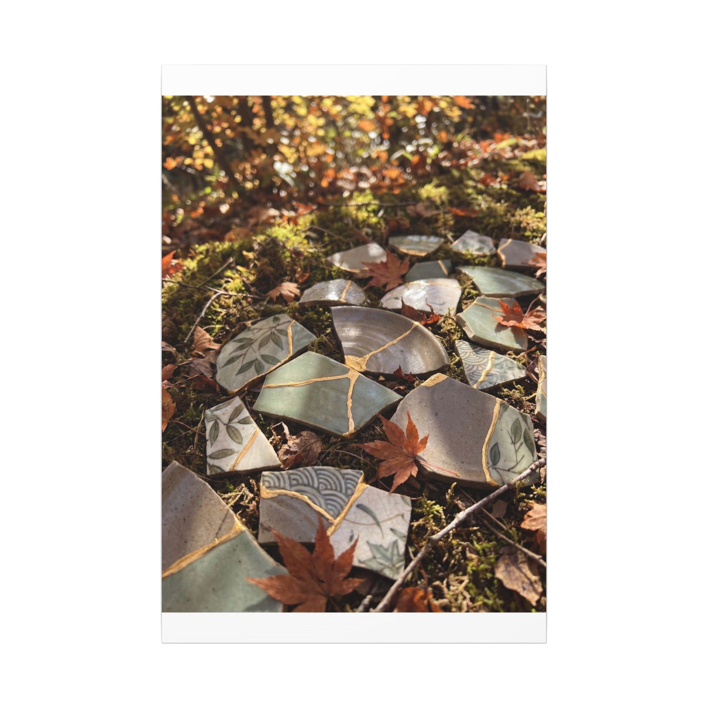 Broken Pottery Japanese Pattern Canvas Art | Elegant Japandi Art