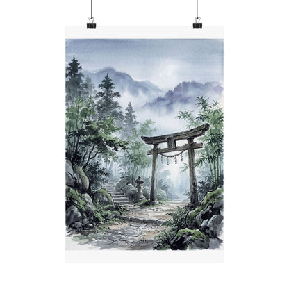 Fukinsei Torii Gate Wall Art Print - Zen Sumi E