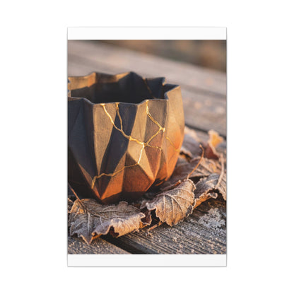Paper Fold Gold Repair Canvas Art | Philosophical Kintsugi Art
