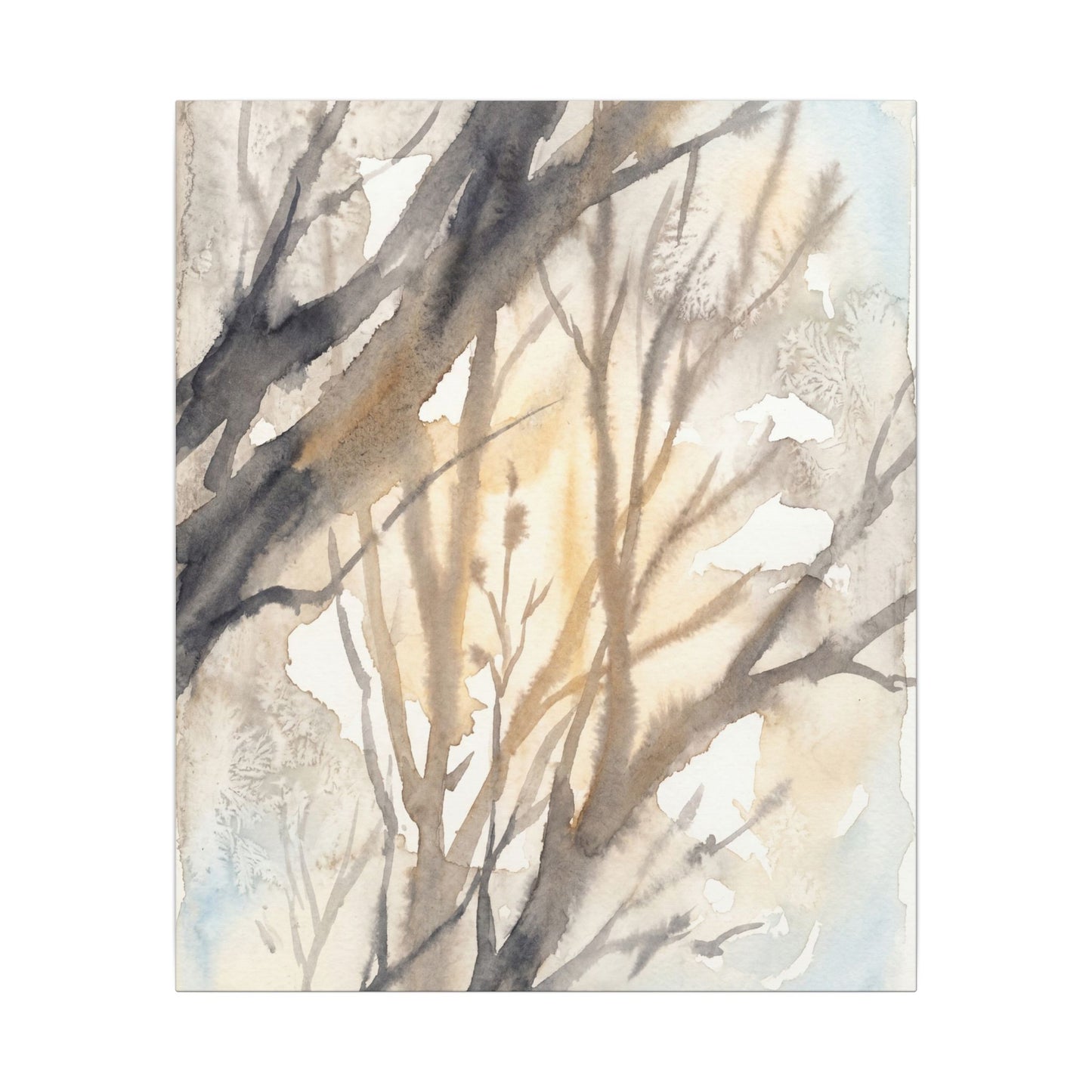 Ma Shadow Play Canvas Art - Japandi Watercolor