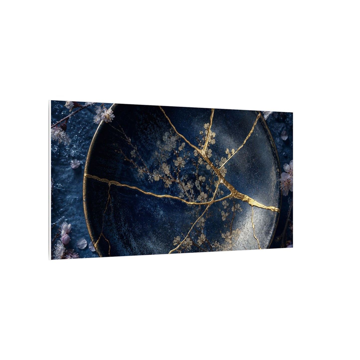 Cherry Blossom Winter Canvas Art | Kintsugi Philosophical Design