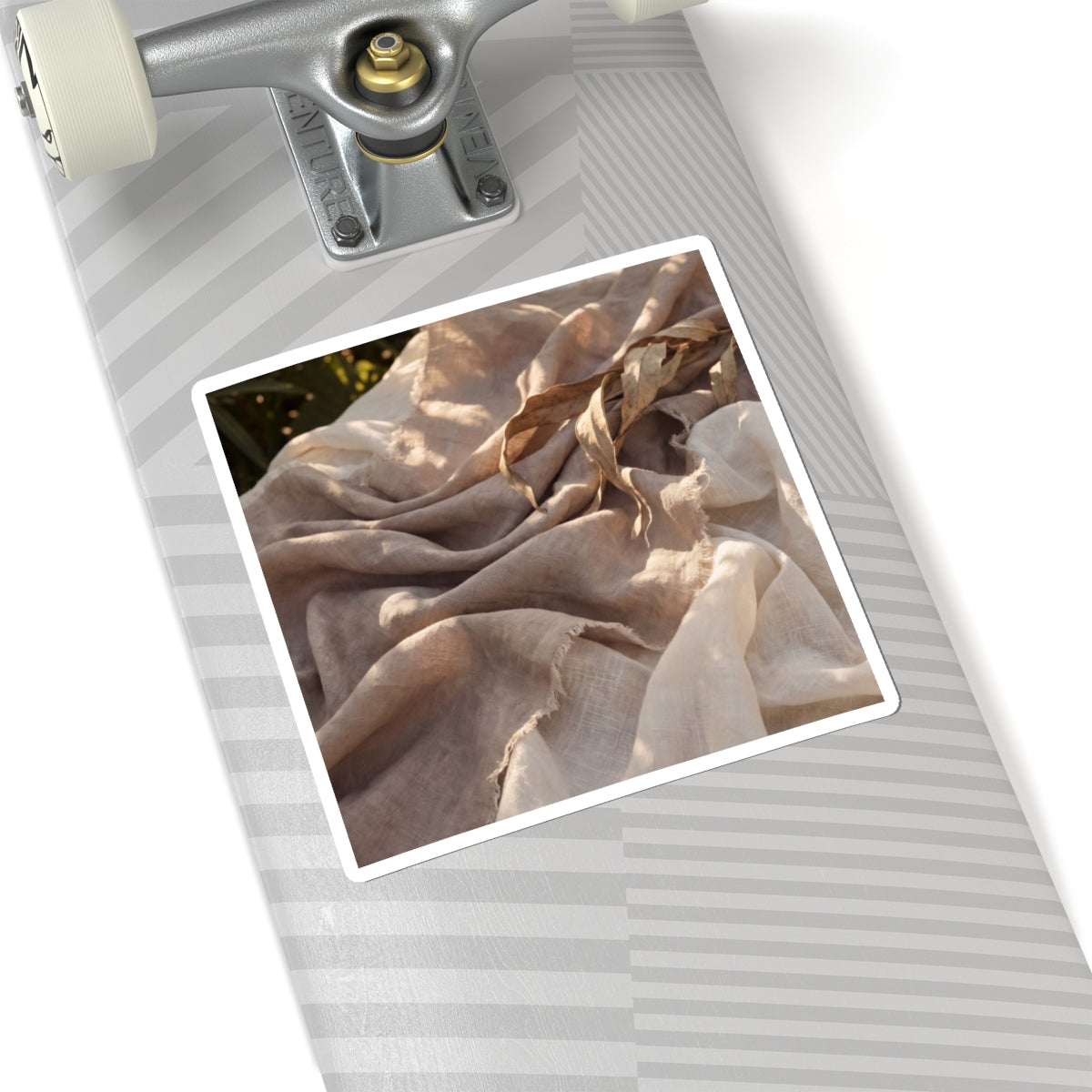 Japandi Silk Drape in Golden Hour | Texture Sticker Art Print