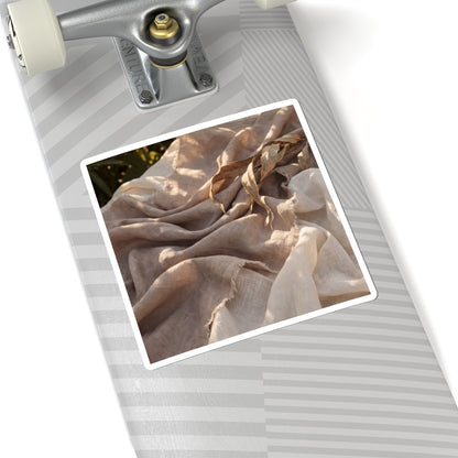 Japandi Silk Drape in Golden Hour | Texture Sticker Art Print