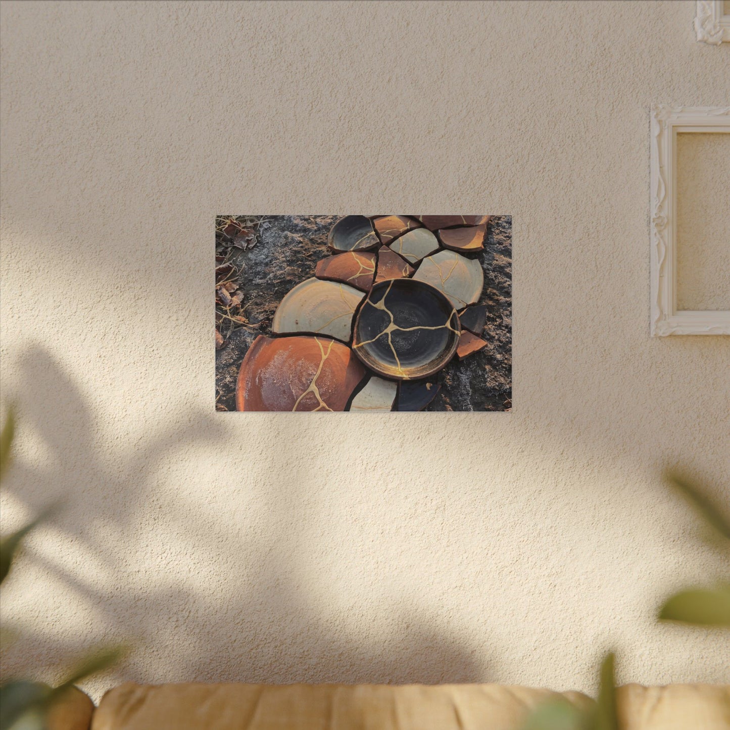 Winter Broken Pottery Gold Vein Canvas Art | Beautiful Decor